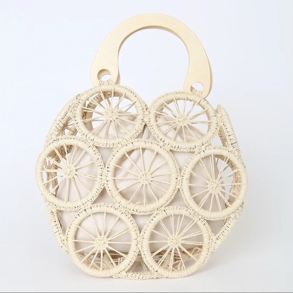 Lulus Handbags - Lulus | New Destinations Beige Woven Straw Purse